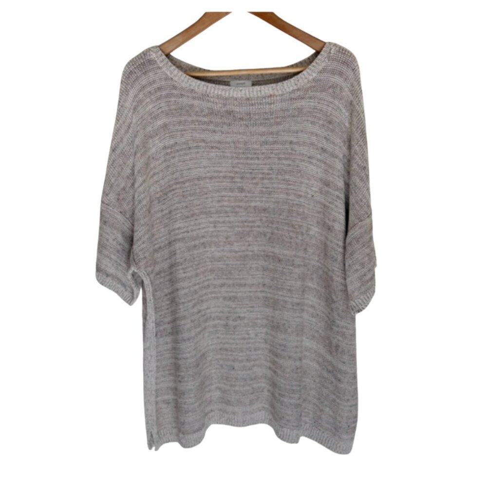 J. Jill Pure Jill Linen Sweater Top Womens Size XL Natural Brown Beachy Coastal